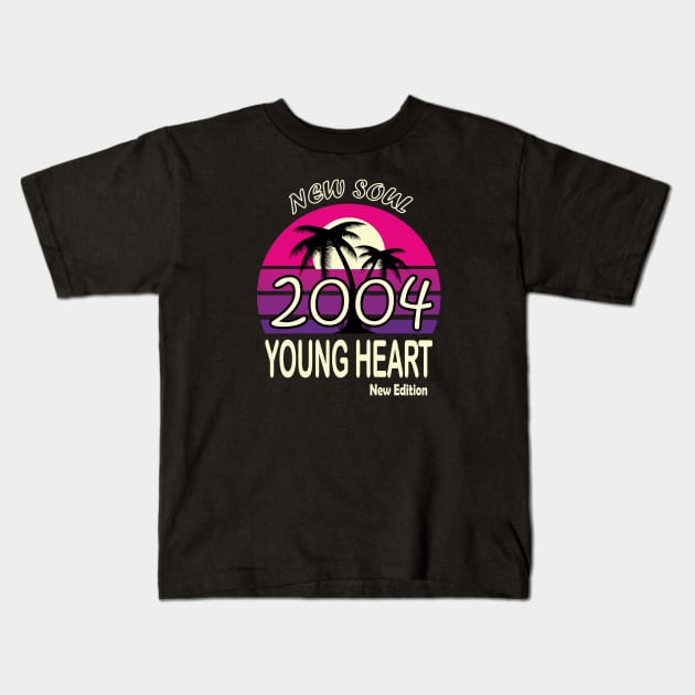 2004 Birthday Gift New Soul Young Heart Kids T-Shirt by VecTikSam